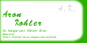 aron kohler business card